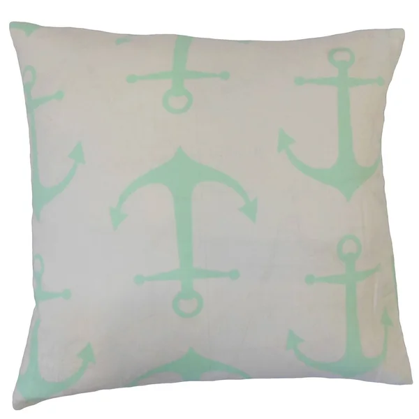 The Pillow Collection Enye Coastal 24-Inch Down Feather Throw Pillow - Mint