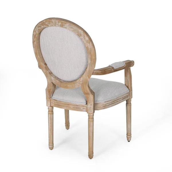 Set of 4 Judith French Country Wood Upholstered Dining Chairs Light Gray/Natural - Christopher Knight Home
