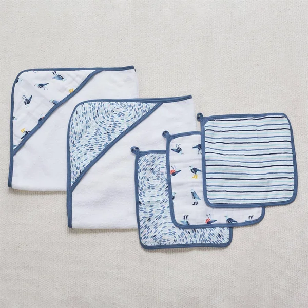Aden + Anais Essentials Hooded Towel - Seashore - 2 Pack