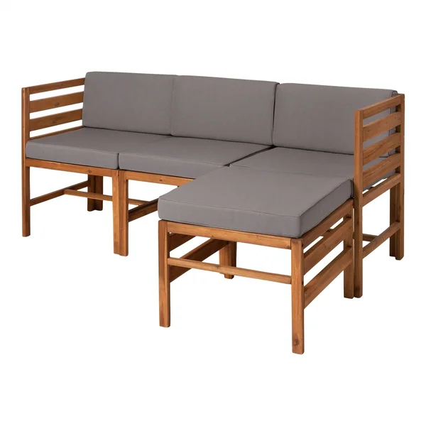 4 Piece Outdoor Modular Sectional by Havenside Home Dark Brown