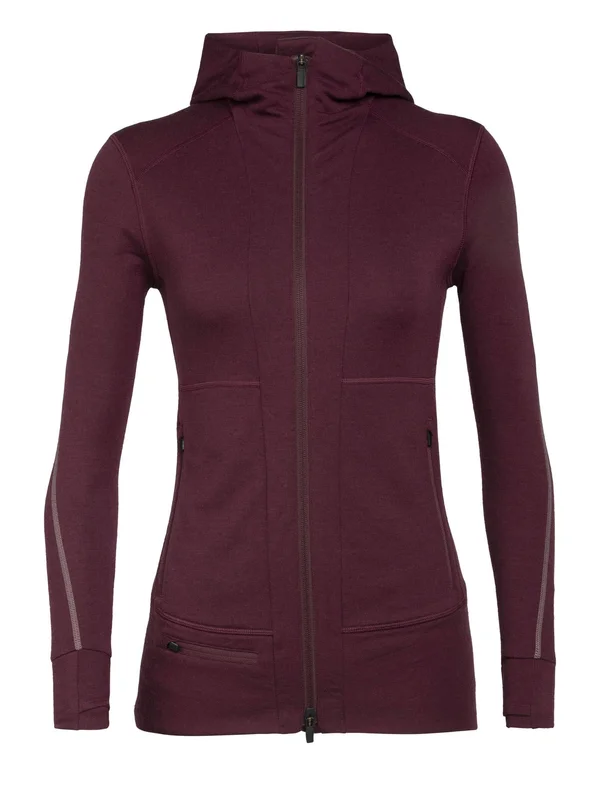 Icebreaker Women's Quantum II LS Zip Hoody - Xs - Redwood