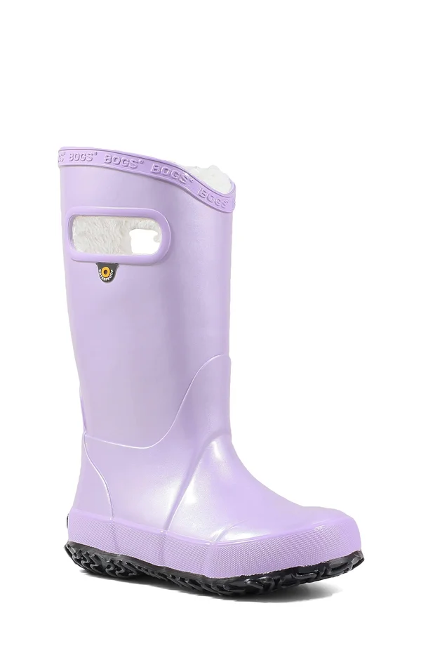 Bogs Kids& Metallic Plush Rainboot - 8 - Turquoise