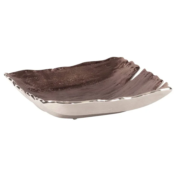 Howard Elliott Square Smoky Bronze Aluminum Bowl, Small - 51314