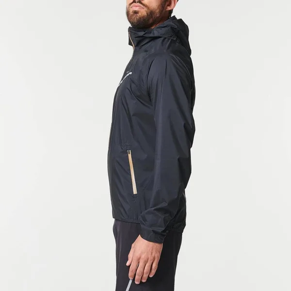 Evadict Men's Trail Running Waterproof Jacket in Black, Size Small