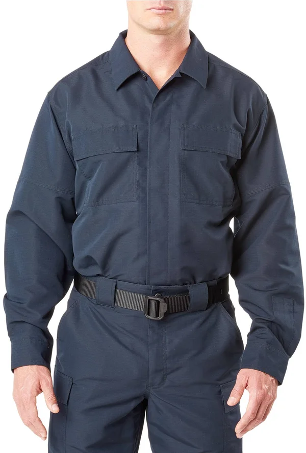 5.11 Tactical Fast-Tac TDU Long Sleeve Shirt - Dark Navy - 72465-724-M