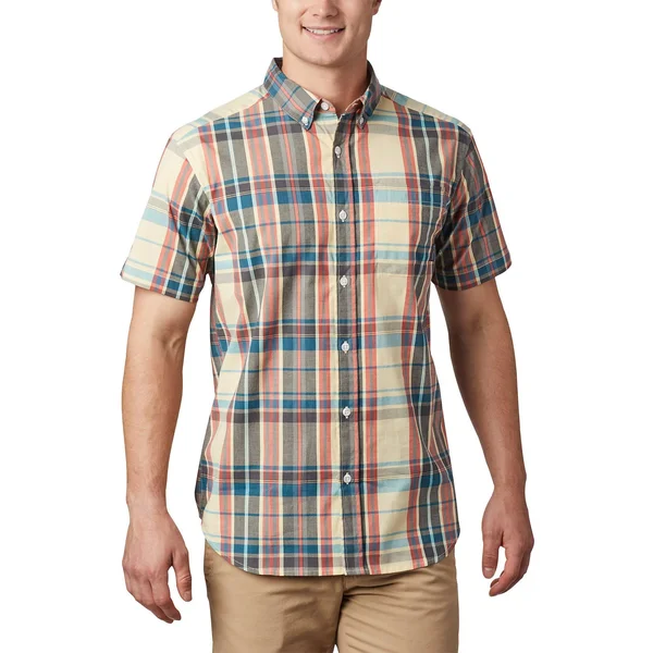 Columbia Rapid Rivers II Short Sleeve Shirt XLT, Collegiate Navy Ombre Plaid