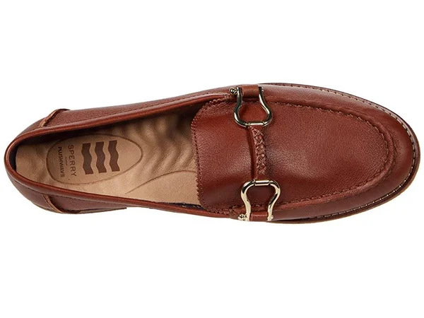 Women's Sperry Seaport Penny Plushwave Shackle Leather Loafer Tan, Size 10M