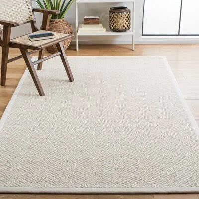 Woodrow Handmade Flatweave Jute/Sisal/Wool Ivory Area Rug Highland Dunes Rug Size: Rectangle 5' x 8'