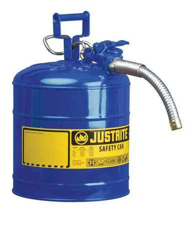 Justrite 7225430 Green Type II Safety Can - 1x22 Hose, 2.5 Gallon