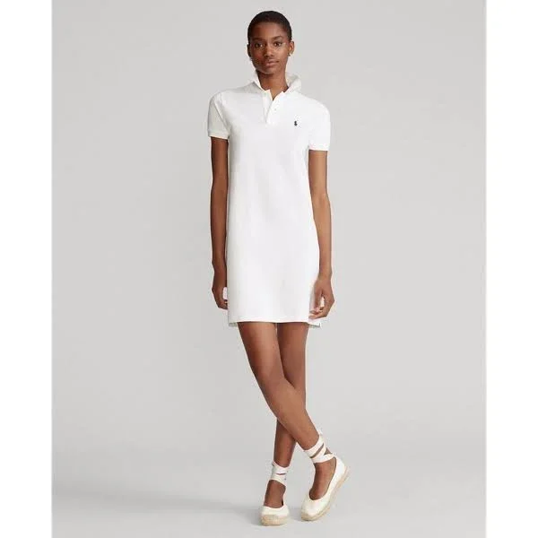 Ralph Lauren Women's Cotton Mesh Polo Dress - Size M in White