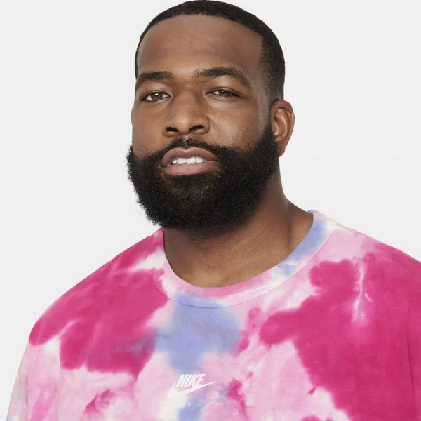 Nike Men's Sportswear Pink Tie-Dye T-Shirt - Size: Medium, Cotton