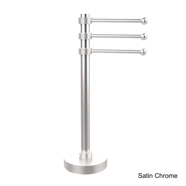 Allied Brass 973G-CA Vanity Top 3 Swing Arm Guest Towel Holder with Groovy Accents Antique Copper