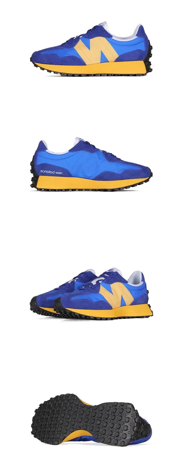 New Balance 327 &Marine Blue Yellow& Mens Sneakers - Size 7.0