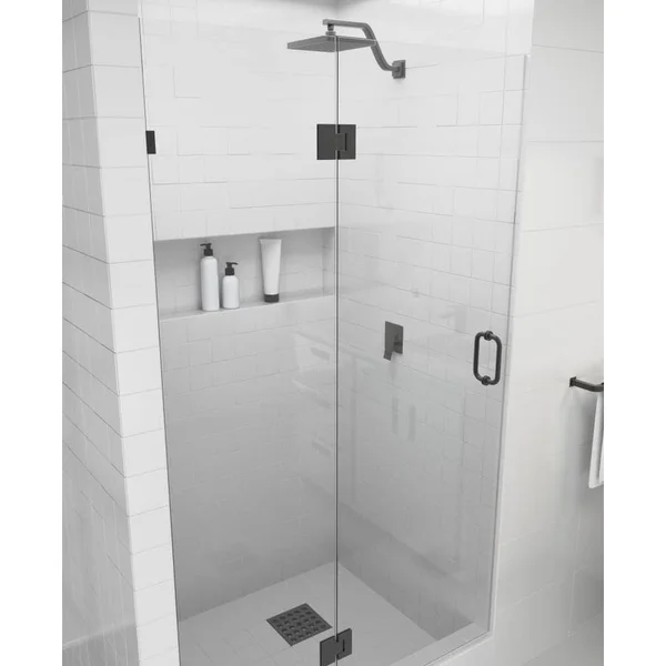 Glass Warehouse 78 x 33.25x22 Frameless Shower Door - Glass Hinge, Bronze