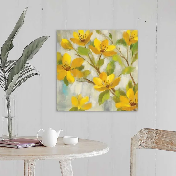 Golden Bloom I - Large Solid-Faced Canvas Wall Art Print, Great Big Canvas