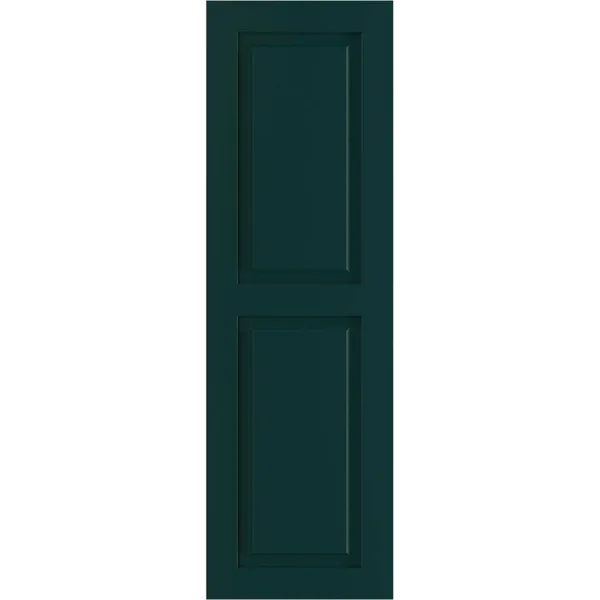 Ekena Millwork 18x22 x 39x22 True Fit PVC Two Equal Raised Panel Shutters - Thermal Green (Per Pair)