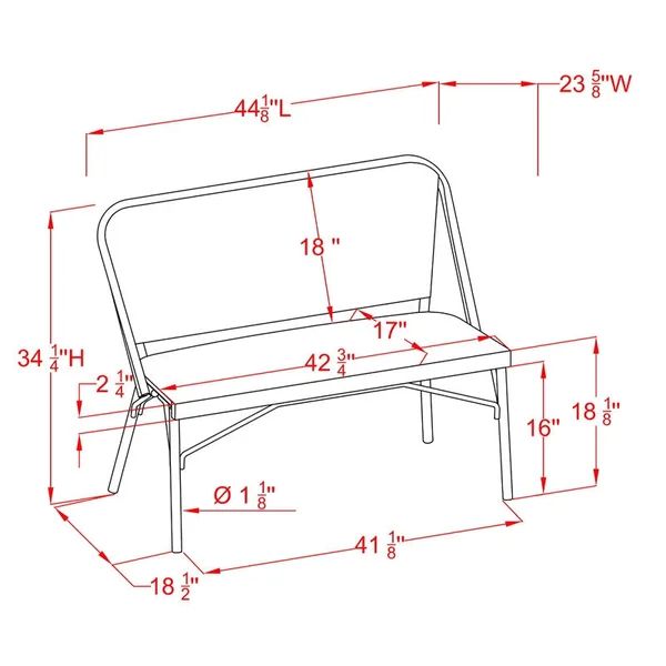 Furniture of America Tres Modern Aluminum Patio Loveseat in Navy