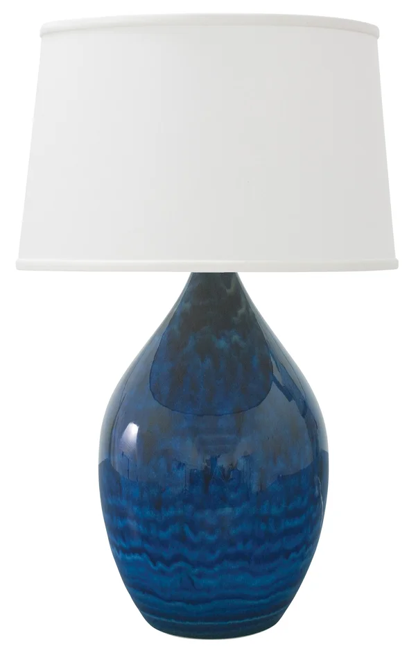 House of Troy Scatchard 21x22 Stoneware Table Lamp, Midnight Blue - GS302-MID