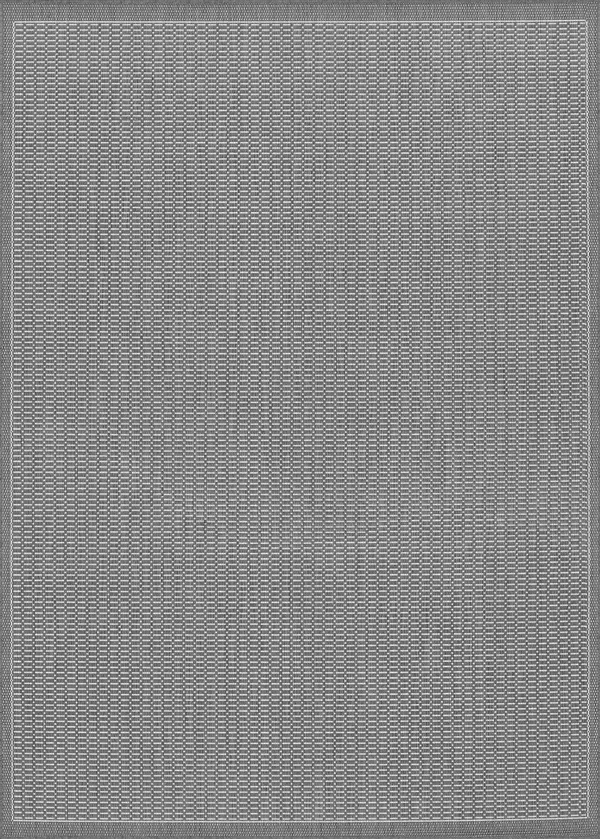 Couristan Recife Saddlestitch Grey/White Area Rug - 5&10x22 x 9&2x22