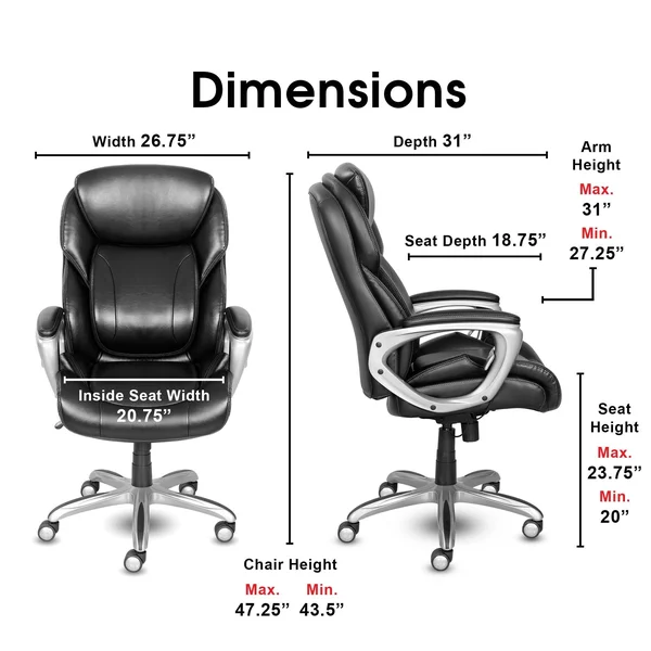 Serta - MyFit 5-Pointed Star Bonded Leather Executive Chair - Ivory