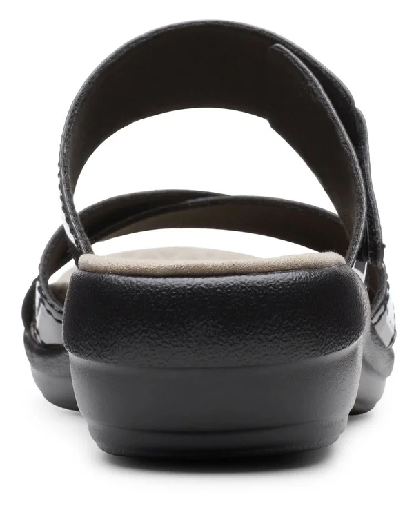 Clarks Women's Alexis Art Sandal Black Patent 6.5