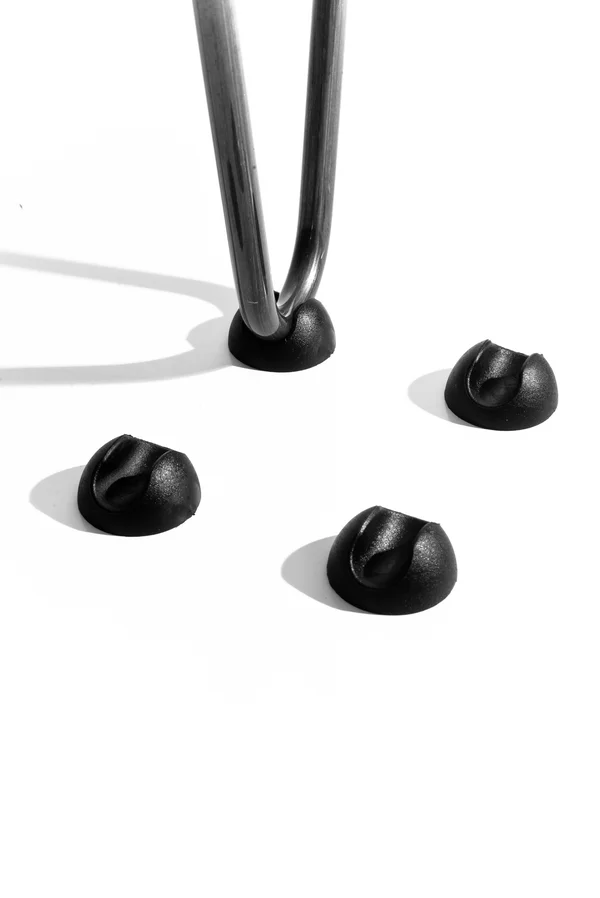 Hairpin Legs Set of 4, 3-Rod Design - Raw Steel, 8x22, Raw Steel, 3/8x22