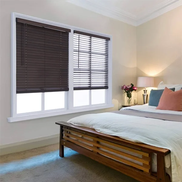 2in. Cordless Distressed Faux Wood Blinds Distressed Umber