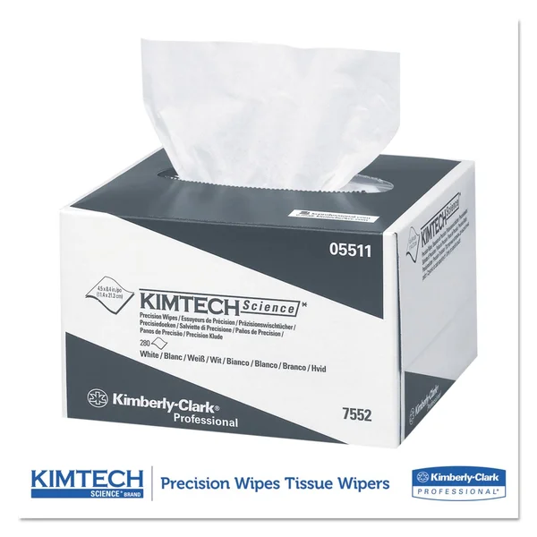 Kimtech Precision Wipers, Pop-Up Box, 1-Ply, 4 2/5 x 8 2/5, White, 280/BX, 60