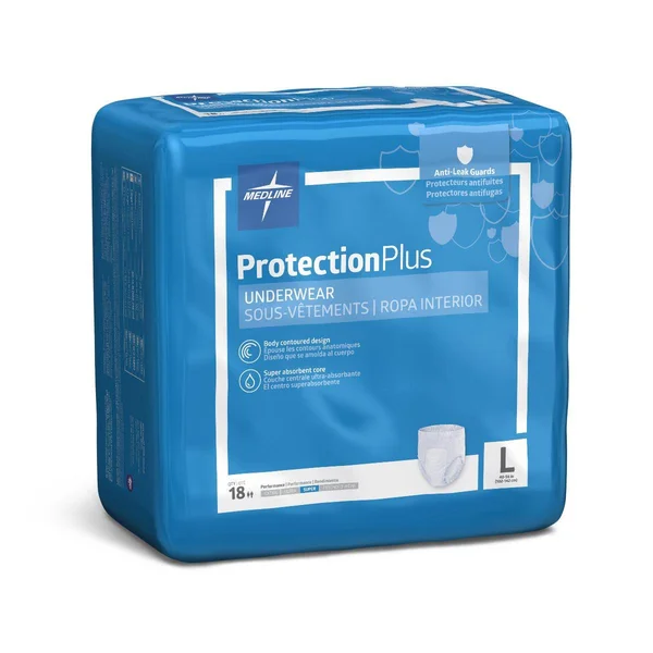 Protection Plus Disposable Underwear, 40x22 - 56x22 by Medline