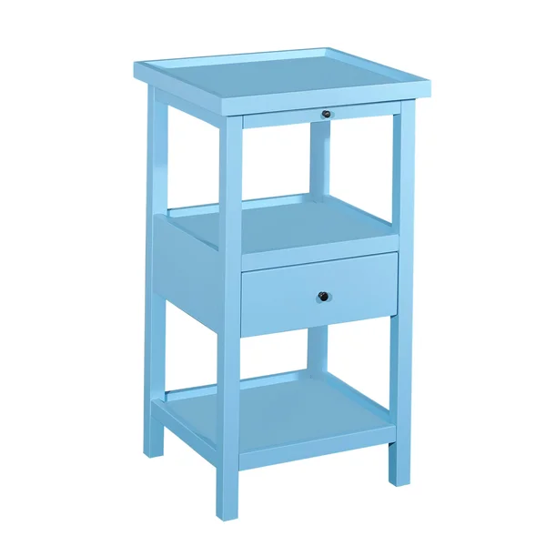 Powell Palmer Ocean Blue Wood Accent Table with Shelf (Blue)