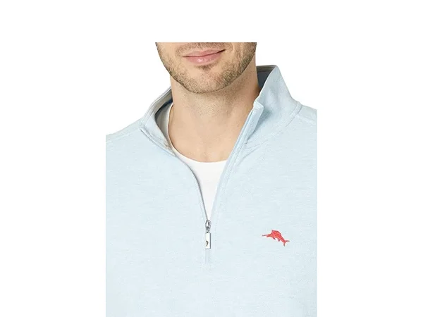 Tommy Bahama Men's Emfielder Half-Zip - Light Sky Hthr - Size XXL