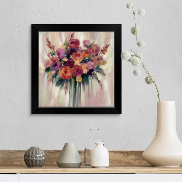 Autumn Bouquet - Black Framed Wall Art, 16x16, Great Big Canvas