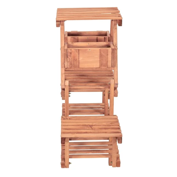 Leisure Season 4-Tier Plant Stand with Pot Holders - Brown