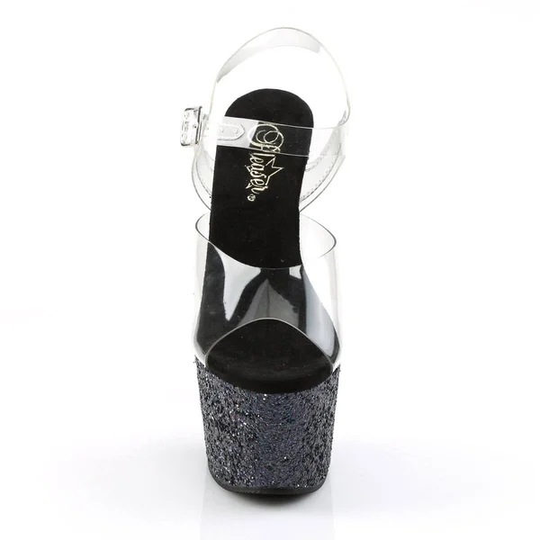 Pleaser - ADORE-708LG 10 - Clear/Opal Multi Glitter