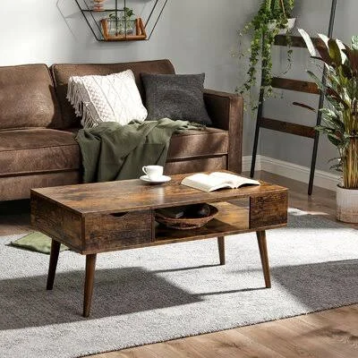 Oday Solid Wood Coffee Table with Storage Corrigan Studio
