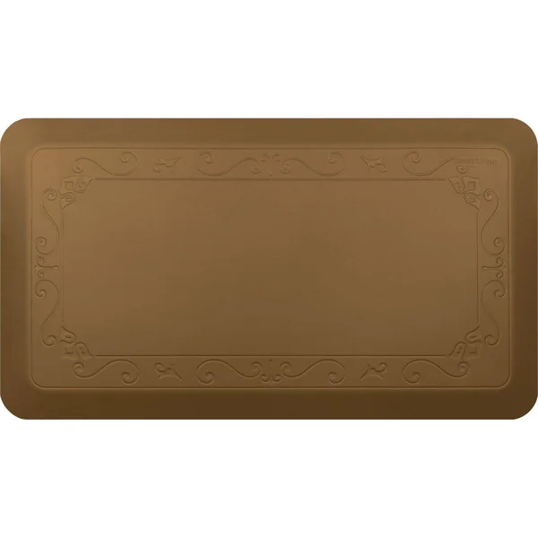 Smart Step Home Collection 72 inch by 20 inch Fleur-de-lys Mat - Tan, 72 x 20 x 5