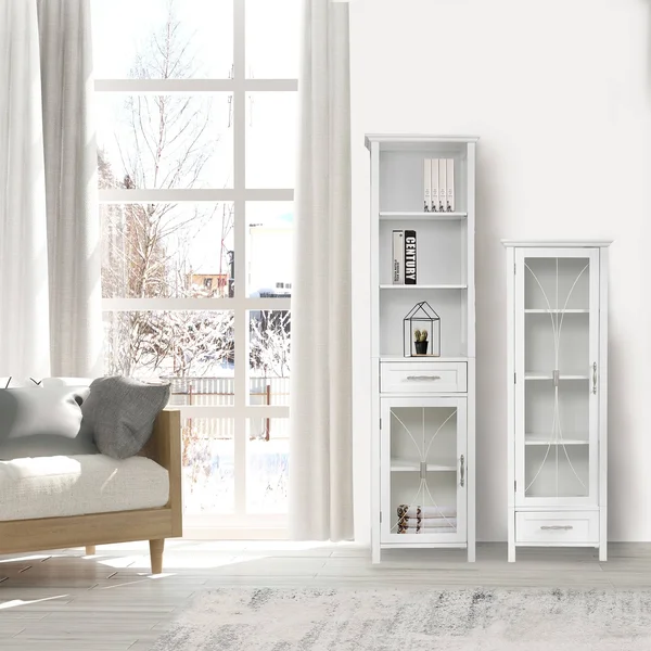 Elite Home Fashions 7978 Delaney Linen Cabinet, White