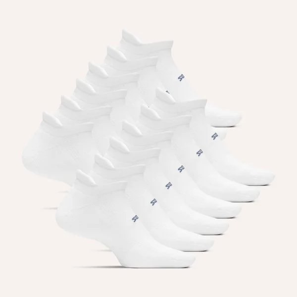 High Performance Cushion No Show Tab 12 Pack, White, Large