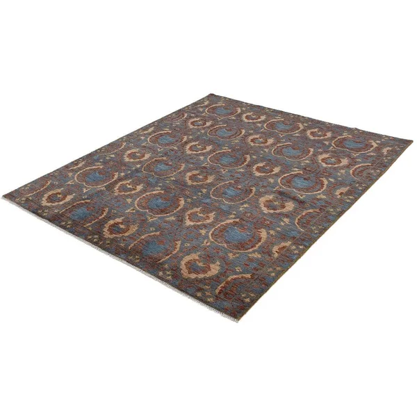 Hand-Knotted Finest Ushak Dark Blue Wool Rug 8&1x22 x 9&9x22