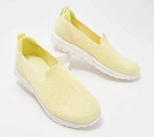 Skechers GOwalk Classic Washable Knit Slip-On Shoes- Daydream - Size 8-1/2 Wide, Yellow