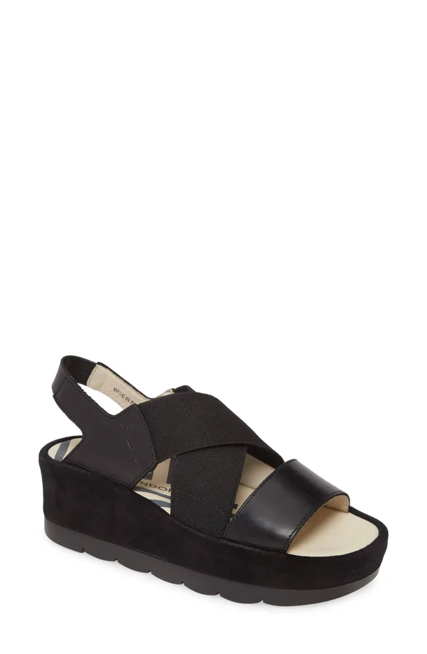Fly London Bime Leather Wedge Sandal, White, 38