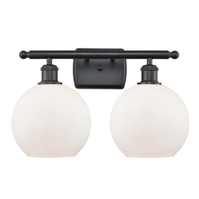 Anchondo 2-Light Dimmable Vanity Light Mercury Row Finish: Matte Black, Shade Color: Cased Matte White, Bulb Type: 60 Watt Vinta