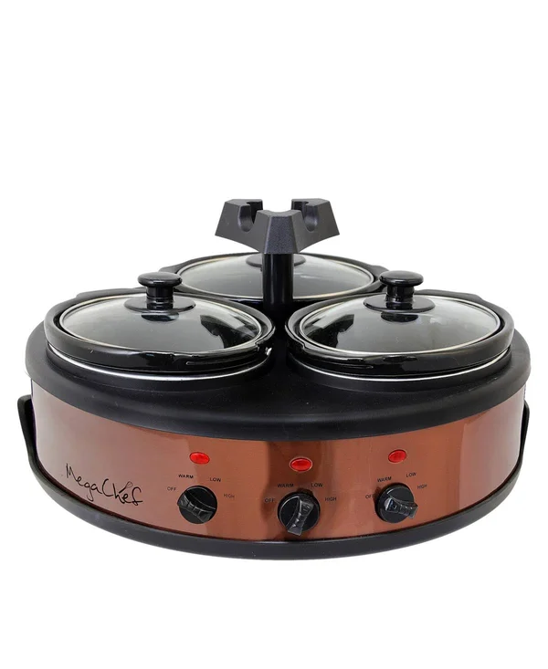 MegaChef 1.5-Quart Slow Cooker, Brushed Copper/Black