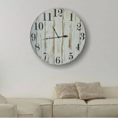 Millwood Pines Oversized Starns Farmhouse Wall Clock, White