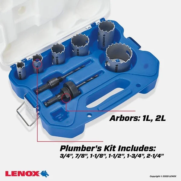 Lenox Tools Hole Saw Kit, Carbide Tipped, 6-Piece (LXAH3PSET6)