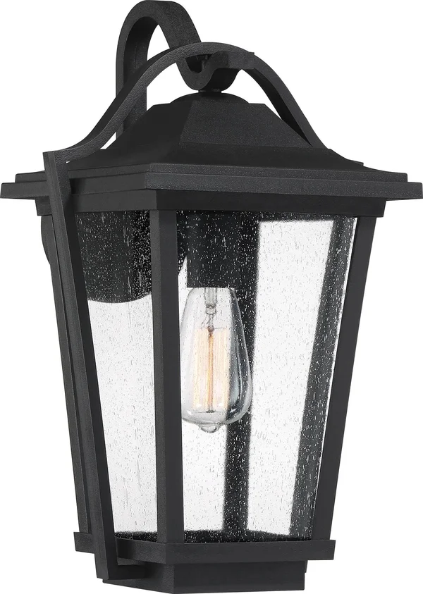 Quoizel DRS8411EK Darius 18.25 inch Outdoor Wall Lantern Traditional Plastic Earth Black Finish with Clear Seedy Glass
