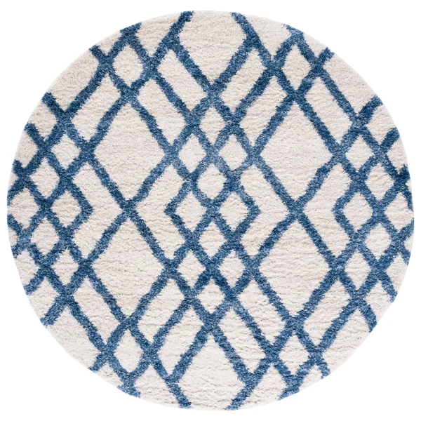 Safavieh Berber Shag Rug Collection BER214A - Cream, Grey - 8& x 8& Square
