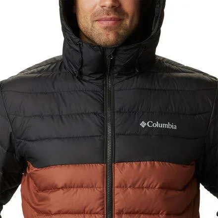 Columbia Men's Powder Lite Hooded Jacket - Large - Dark Amber - Black