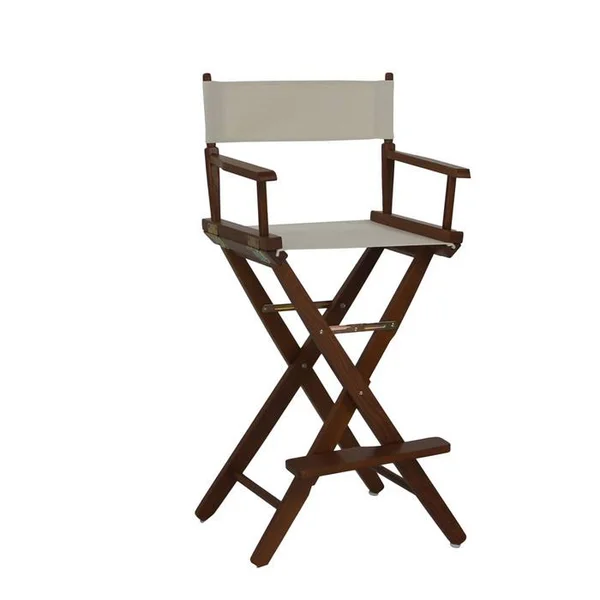 Yu Shan Co. Extra-Wide Premium 30x22 American Oak Directors Chair, Natural/Mission Oak Frame