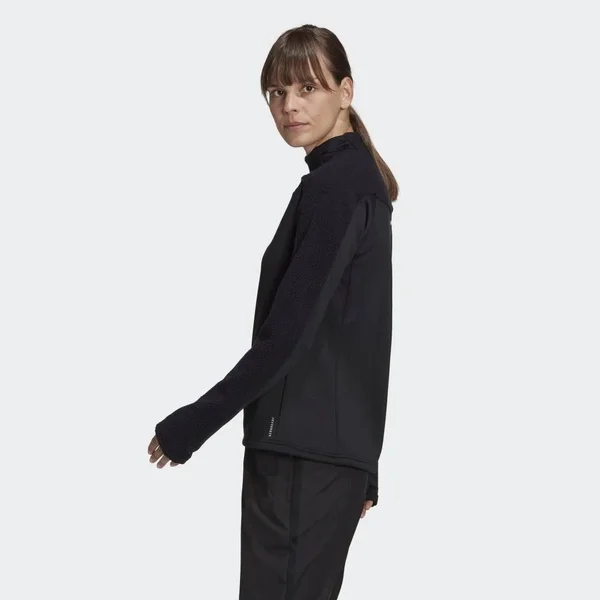 Women's Adidas Own The Run Warm Cover-Up Long Sleeve - Color: Black - Size: L